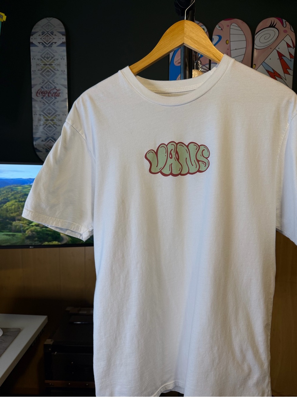Vans Graffiti Bubble Letter Short Sleeve Tee with Green and Red men’s XL